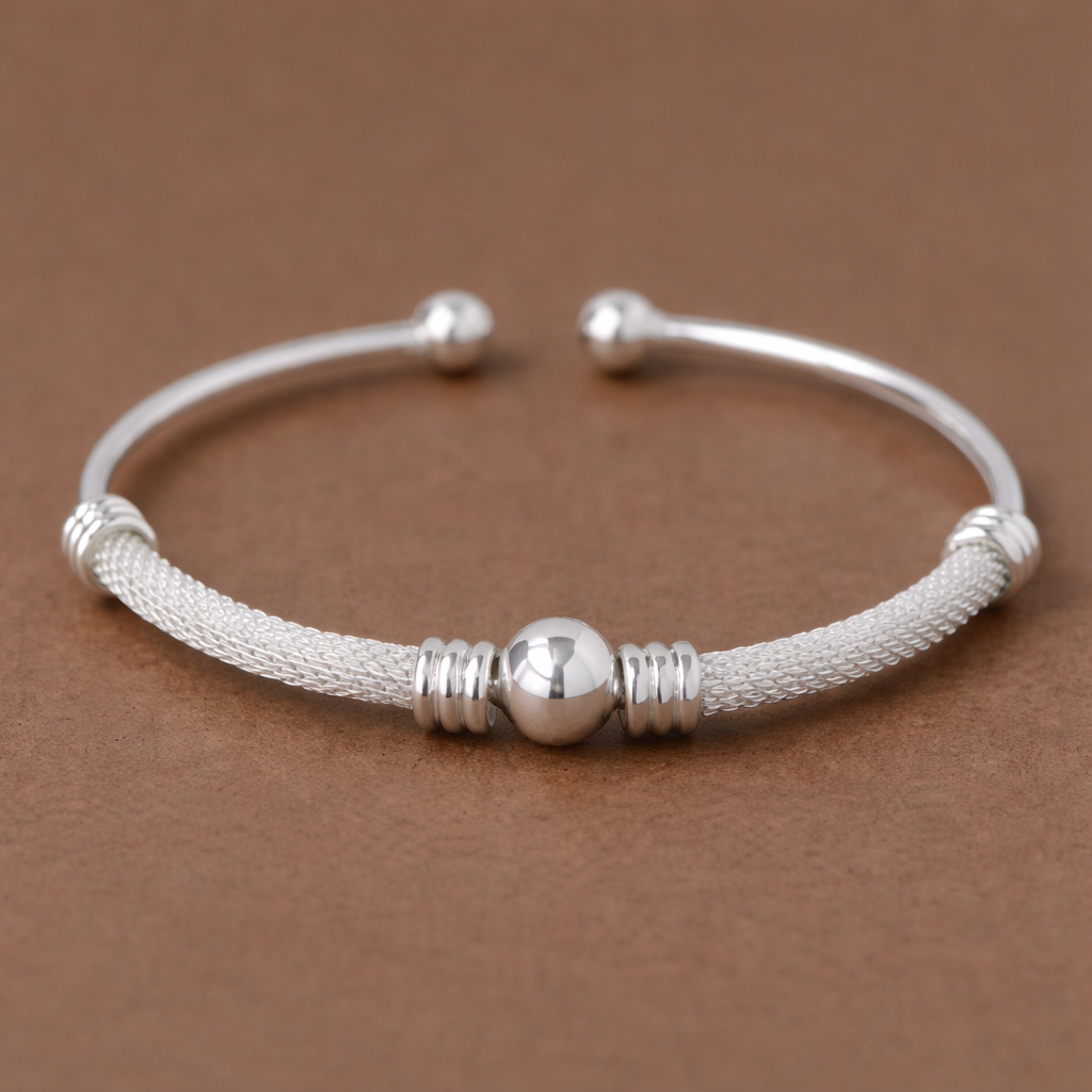 Brazalete Plata Alma Ríos Ajustable